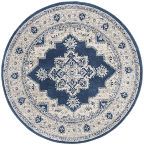 Safavieh Brentwood 5'-0" x 5'-0" Rug in Navy / Creme