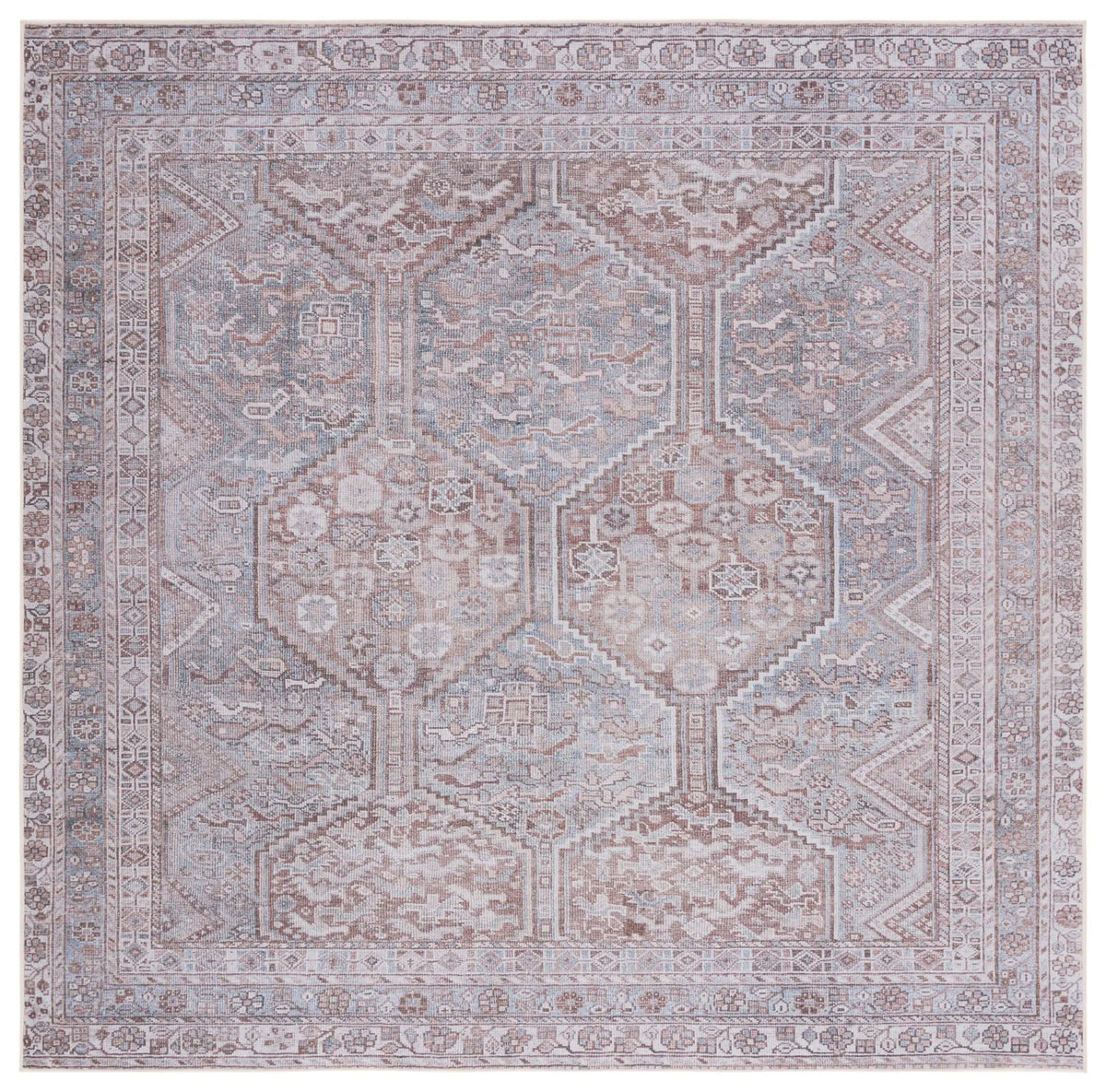 Safavieh Tucson 6'-0" x 6'-0" Rug in Grey / Rust