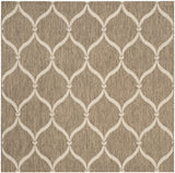 Safavieh Courtyard 6'-7" x 6'-7" Rug in Brown / Beige