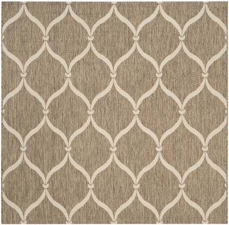 Safavieh Courtyard 6'-7" x 6'-7" Rug in Brown / Beige