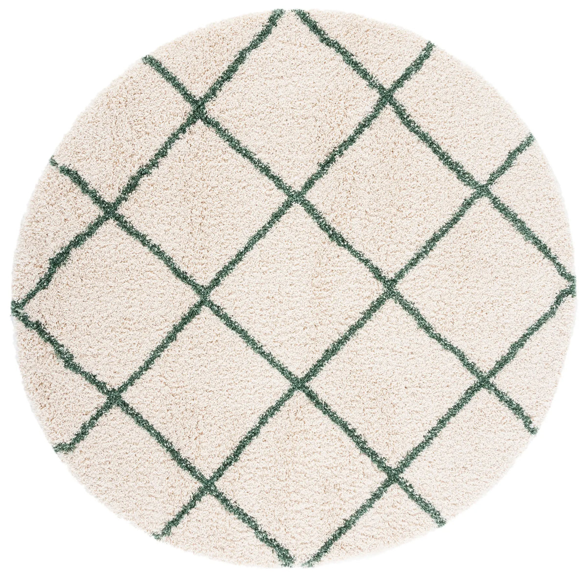Safavieh Hudson Shag 7'-0" x 7'-0" Rug in Ivory / Green