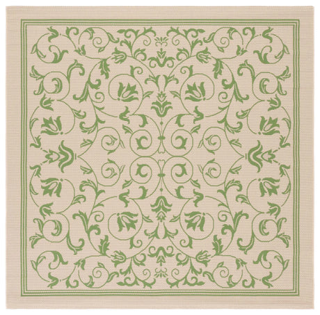 Safavieh Courtyard 6'-7" x 6'-7" Rug in Natural / Olive
