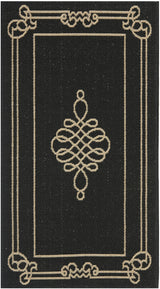 Safavieh Courtyard 2'-0" x 3'-7" Rug in Black / Creme