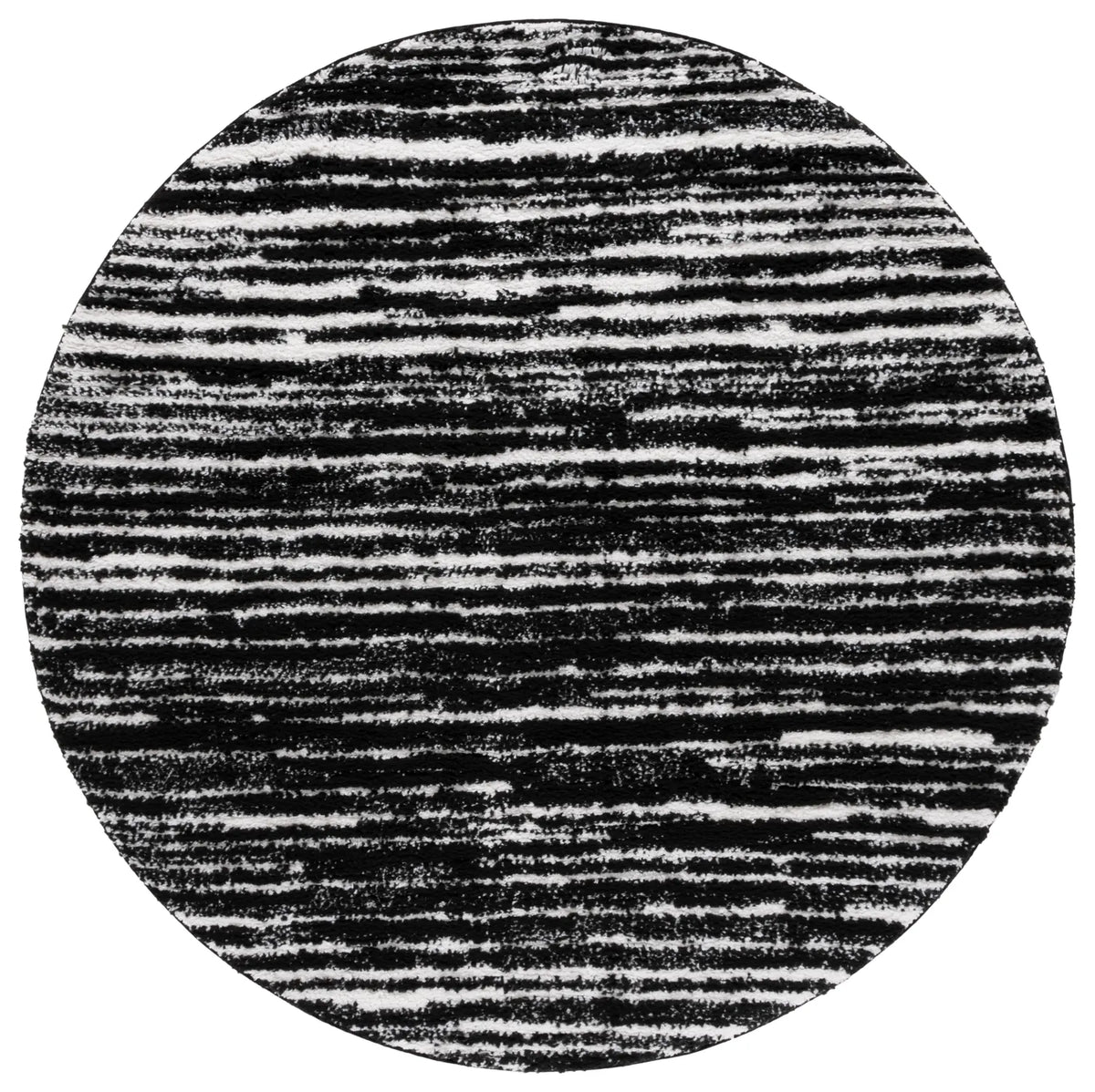 Safavieh Rumi Shag 6'-7" x 6'-7" Rug in Black / Ivory