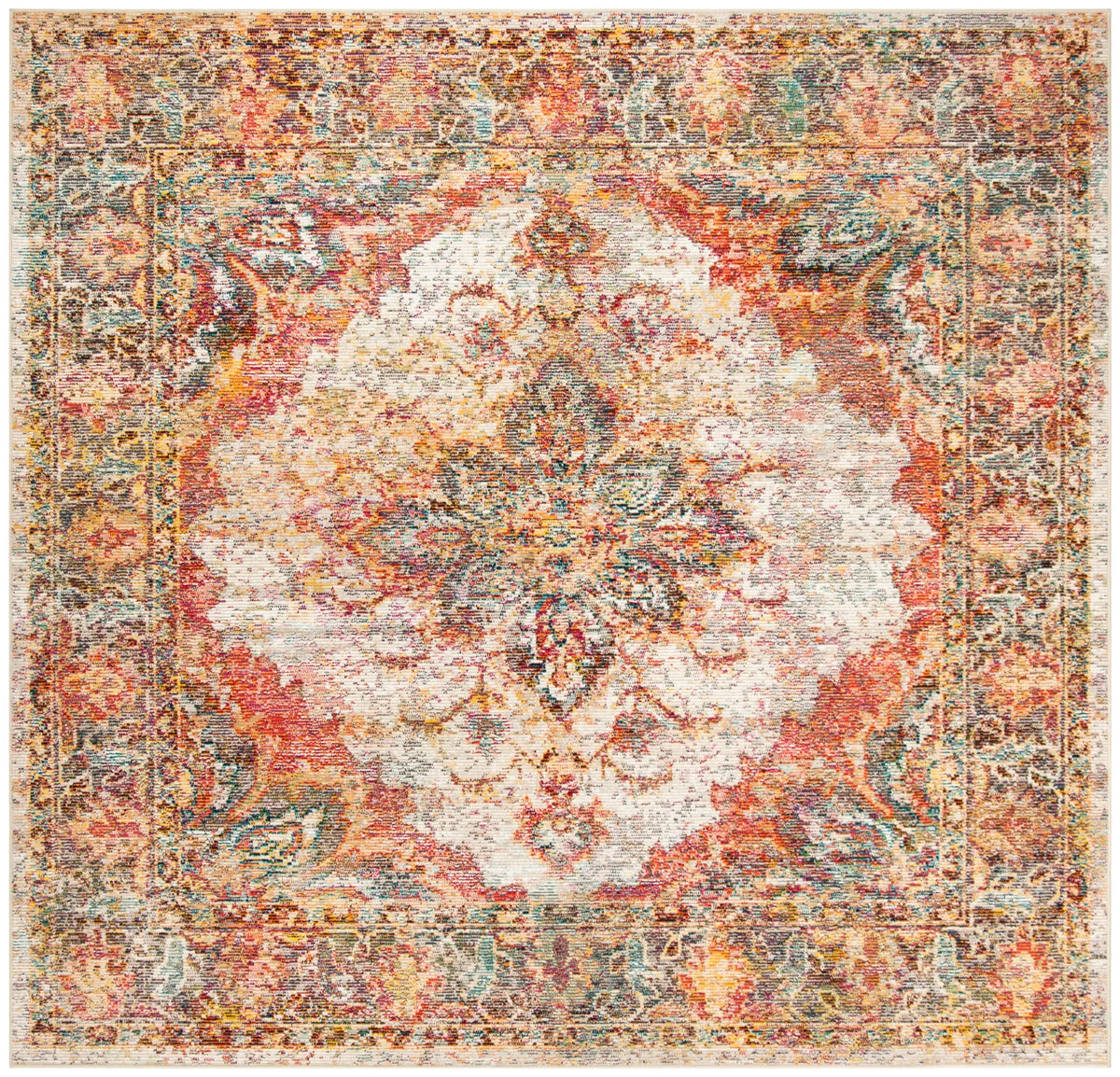 Safavieh Crystal 7'-0" x 7'-0" Rug in Cream / Rose
