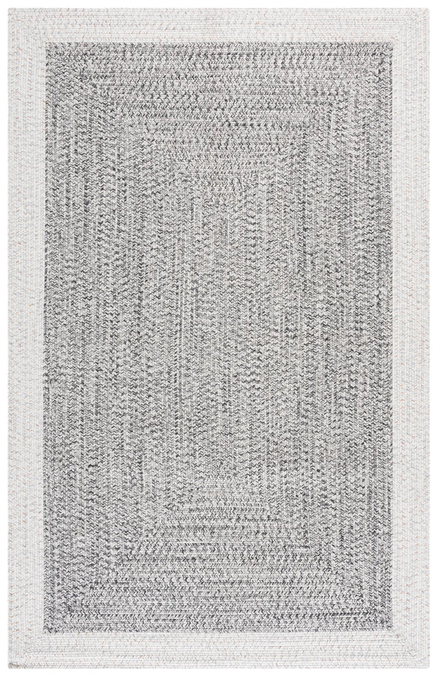 Safavieh Braided 4'-0" x 6'-0" Rug in Ivory / Grey Black
