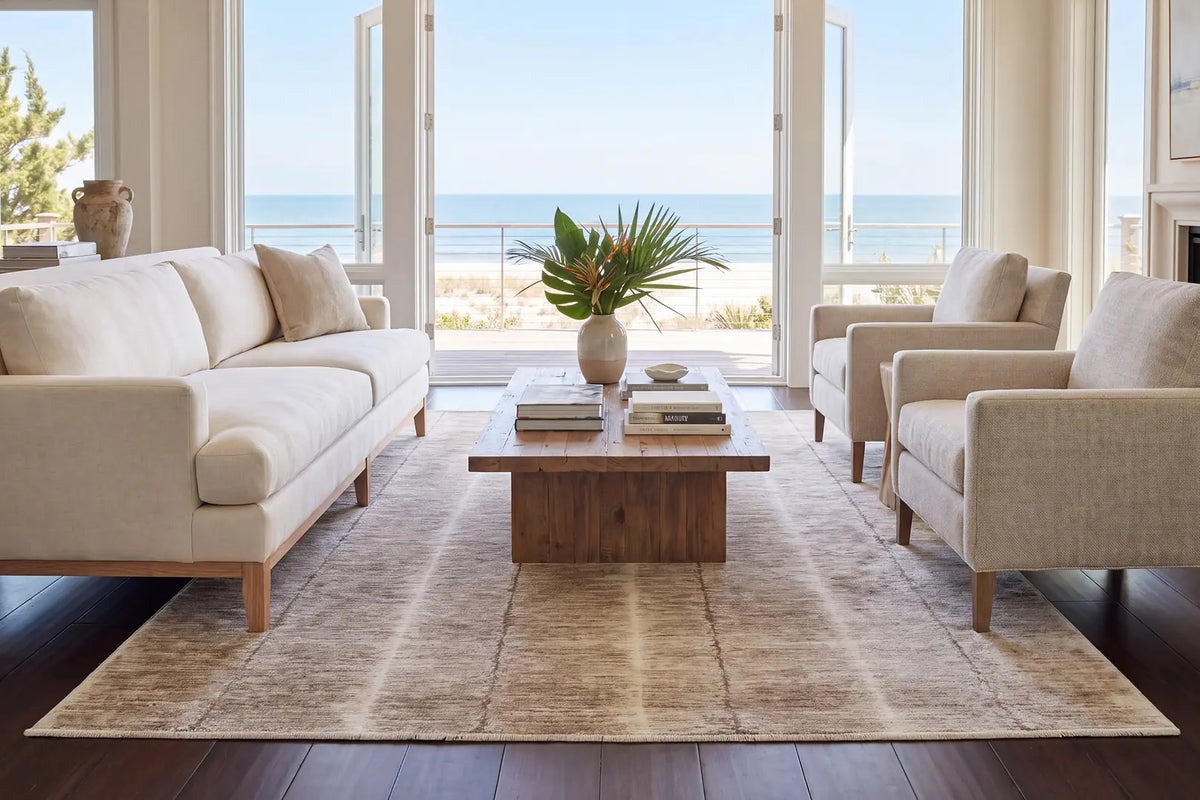 Dynamic Rugs Sequence 18500 Power Loomed Modern Beige/Dark Beige Rug - Room