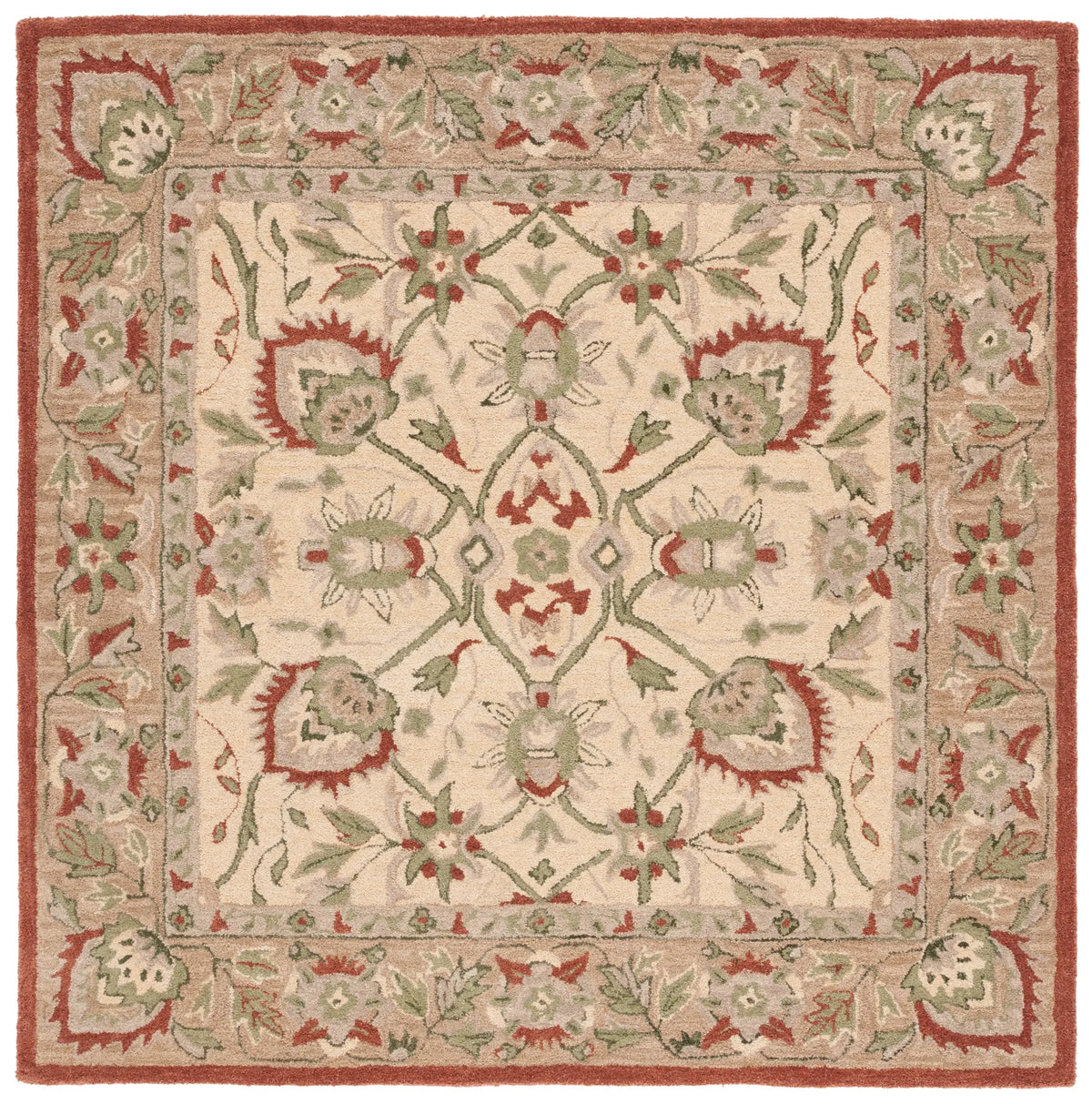 Safavieh Antiquity 6'-0" x 6'-0" Rug in Rust / Ivory