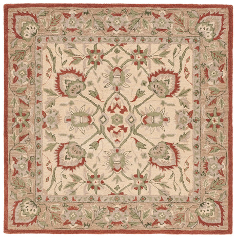 Safavieh Antiquity 6'-0" x 6'-0" Rug in Rust / Ivory