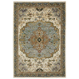 Oriental Weavers Sphinx Andorra 2451B Ivory/Blue Rugs - main flat