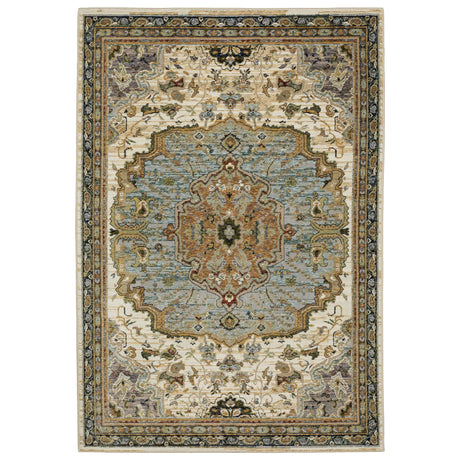 Oriental Weavers Sphinx Andorra 2451B Ivory/Blue Rugs - main flat