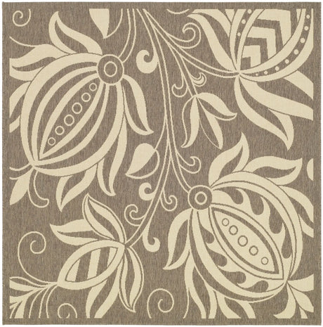 Safavieh Courtyard 6'-7" x 6'-7" Rug in Brown / Natural