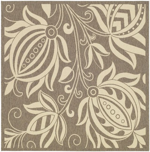 Safavieh Courtyard 6'-7" x 6'-7" Rug in Brown / Natural
