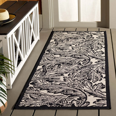 Safavieh Courtyard 2'-3" x 6'-7" Rug in Sand / Black