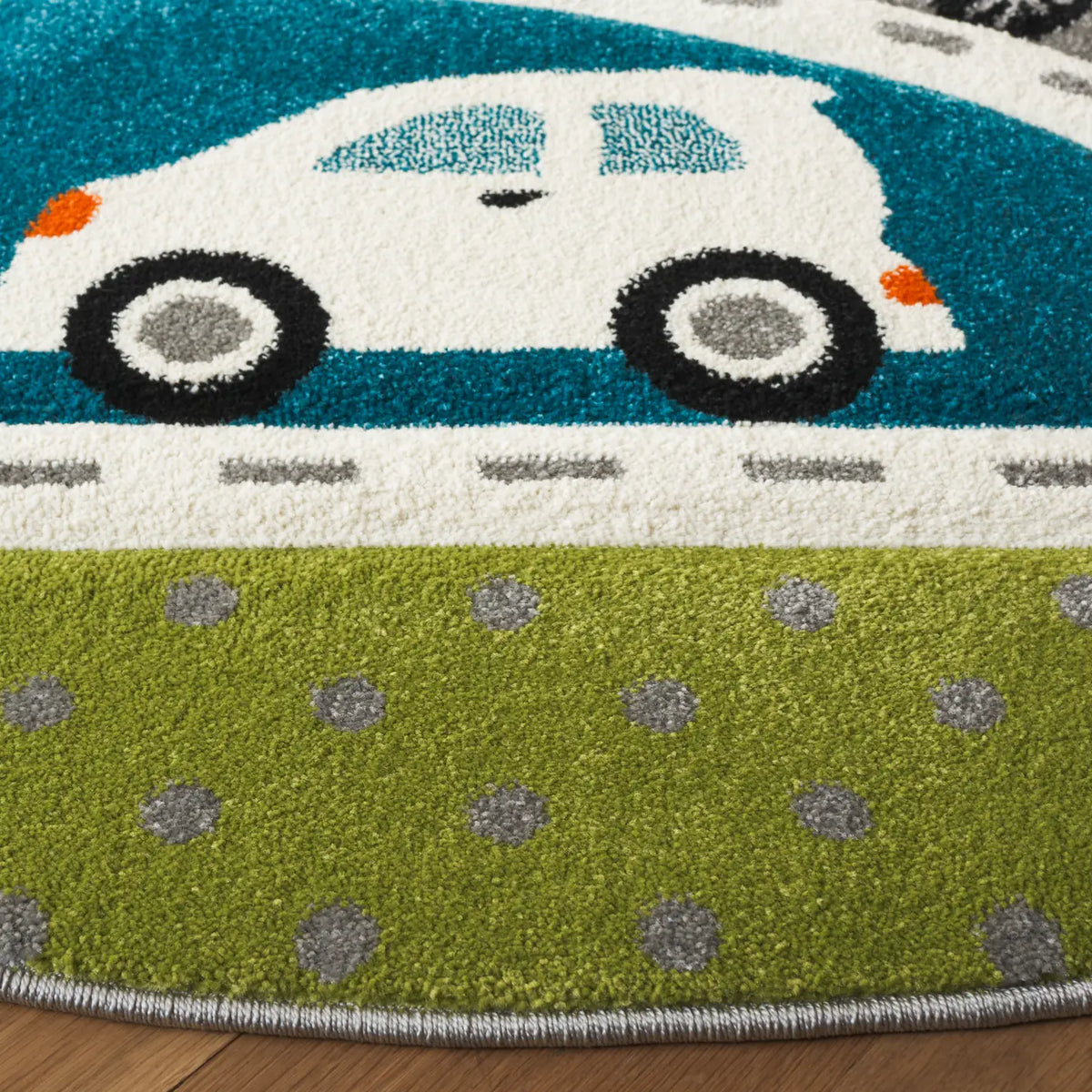 Safavieh Carousel Kids 100 6'-7" x 6'-7" Rug in Green / Grey