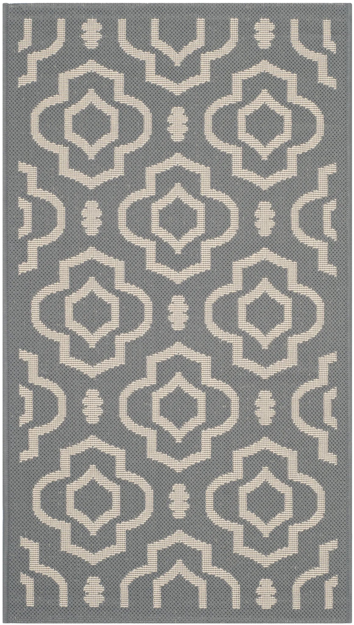 Safavieh Courtyard 2'-0" x 3'-7" Rug in Anthracite / Beige