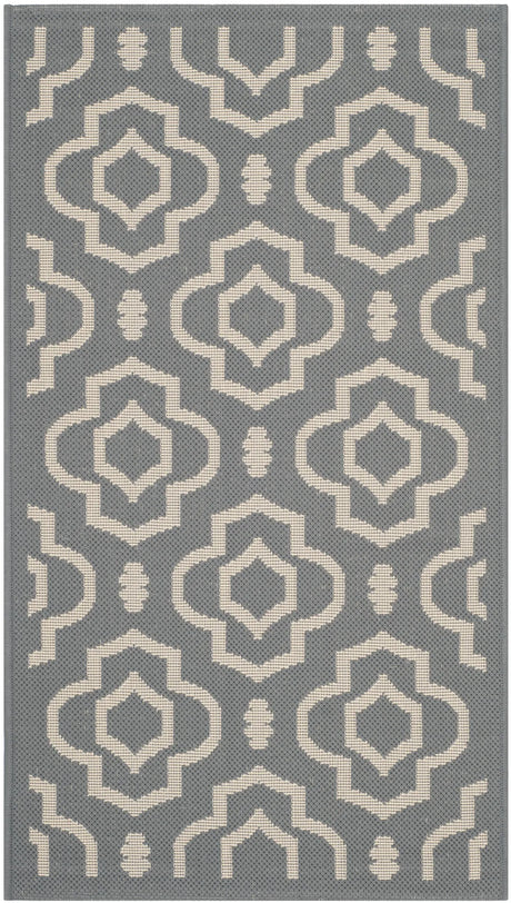 Safavieh Courtyard 2'-0" x 3'-7" Rug in Anthracite / Beige