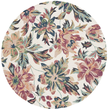 Safavieh Blossom 6'-0" x 6'-0" Rug in Ivory / Plum