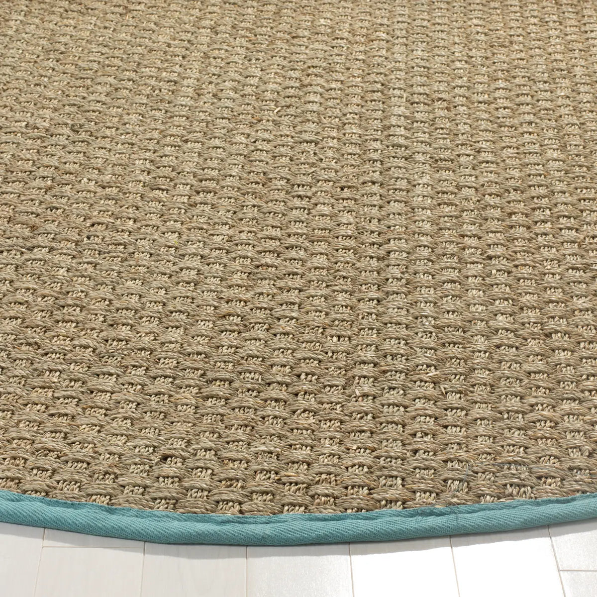Safavieh Natural Fiber 6'-0" x 6'-0" Rug in Natural / Teal