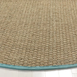 Safavieh Natural Fiber 6'-0" x 6'-0" Rug in Natural / Teal