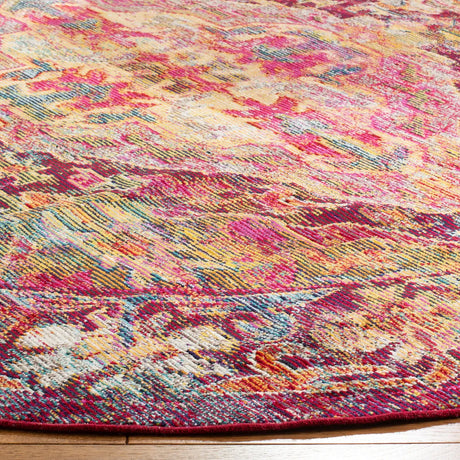 Safavieh Crystal 7'-0" x 7'-0" Rug in Fuchsia / Light Blue