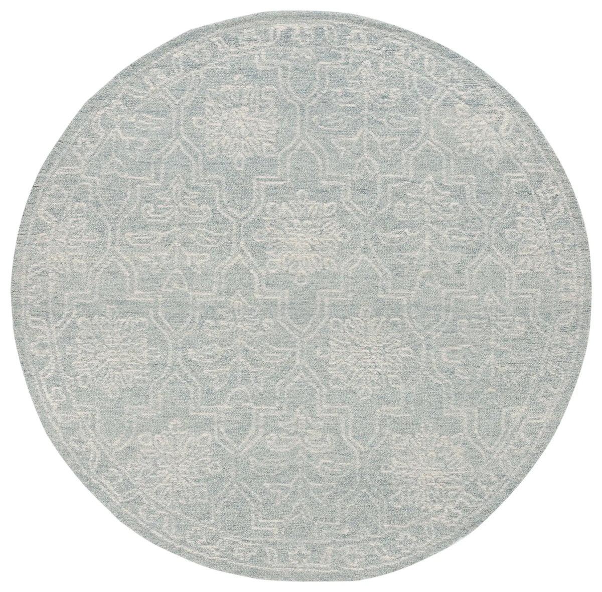Safavieh Micro-Loop 6'-0" x 6'-0" Rug in Light Grey / Ivory
