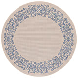 Safavieh Courtyard 6'-7" x 6'-7" Rug in Natural / Blue