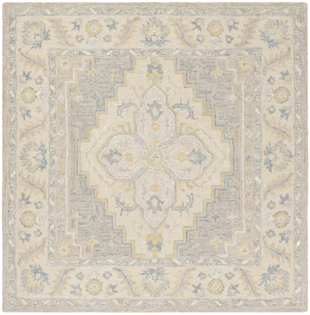 Safavieh Micro-Loop 5'-0" x 5'-0" Rug in Beige / Grey
