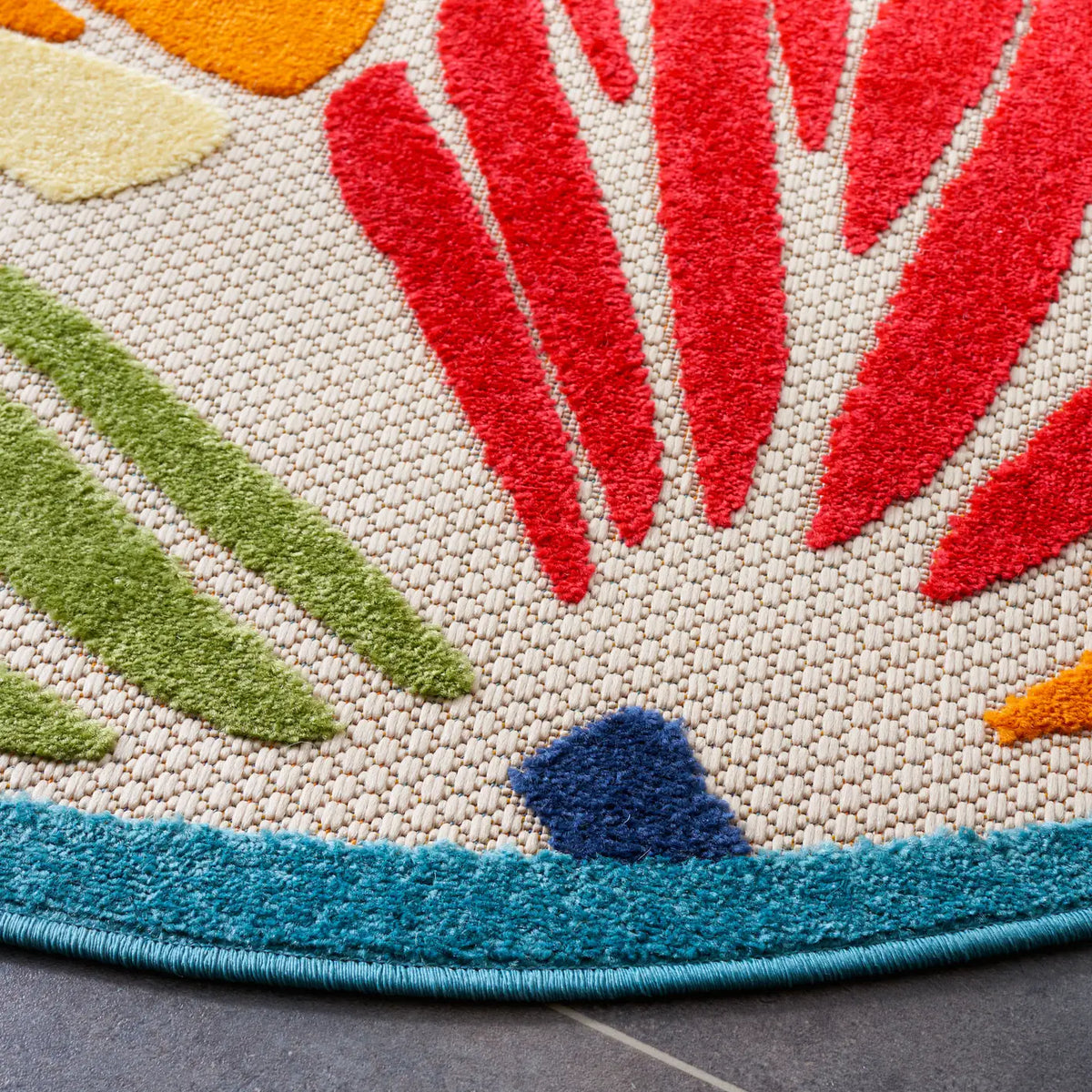 Safavieh Cabana 6'-7" x 6'-7" Rug in Ivory / Blue