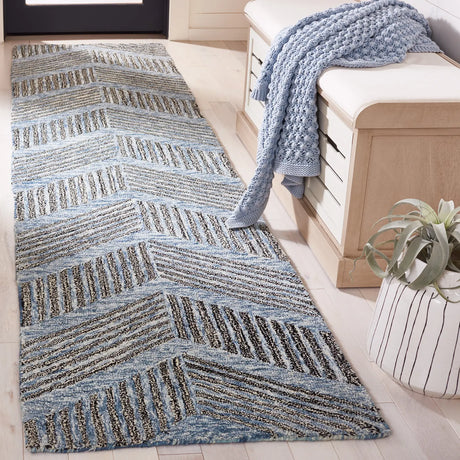 Safavieh Metro 2'-3" x 9'-0" Rug in Blue / Black