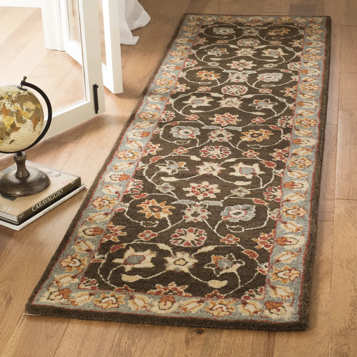 Safavieh Heritage 2'-3" x 10'-0" Rug in Charcoal / Blue