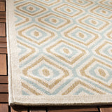 Safavieh Veranda 4'-0" x 5'-7" Rug in Cream / Aqua