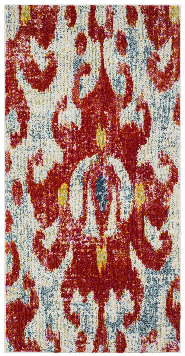 Safavieh Watercolor 2'-7" x 5'-0" Rug in Brickred / Light Blue