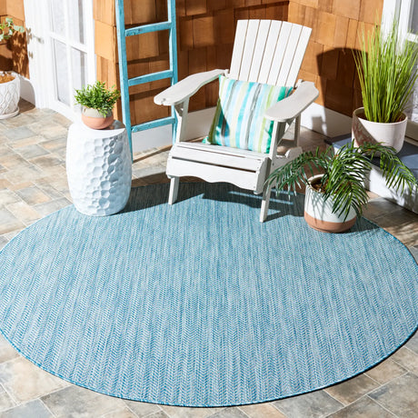 Safavieh Courtyard 10'-0" x 10'-0" Rug in Aqua / Grey