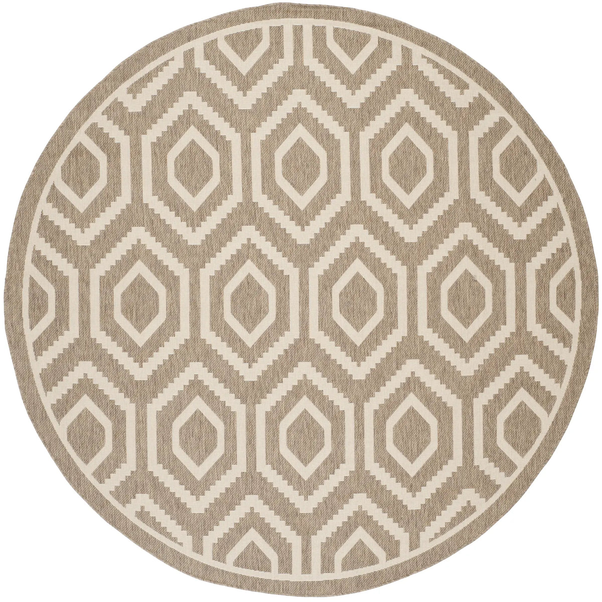 Safavieh Courtyard 7'-10" x 7'-10" Rug in Brown / Bone