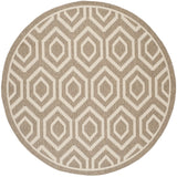 Safavieh Courtyard 7'-10" x 7'-10" Rug in Brown / Bone