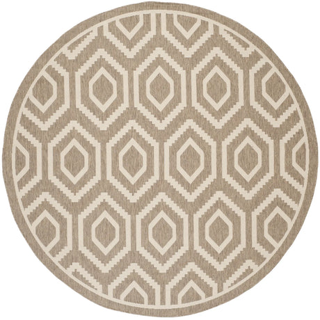 Safavieh Courtyard 7'-10" x 7'-10" Rug in Brown / Bone