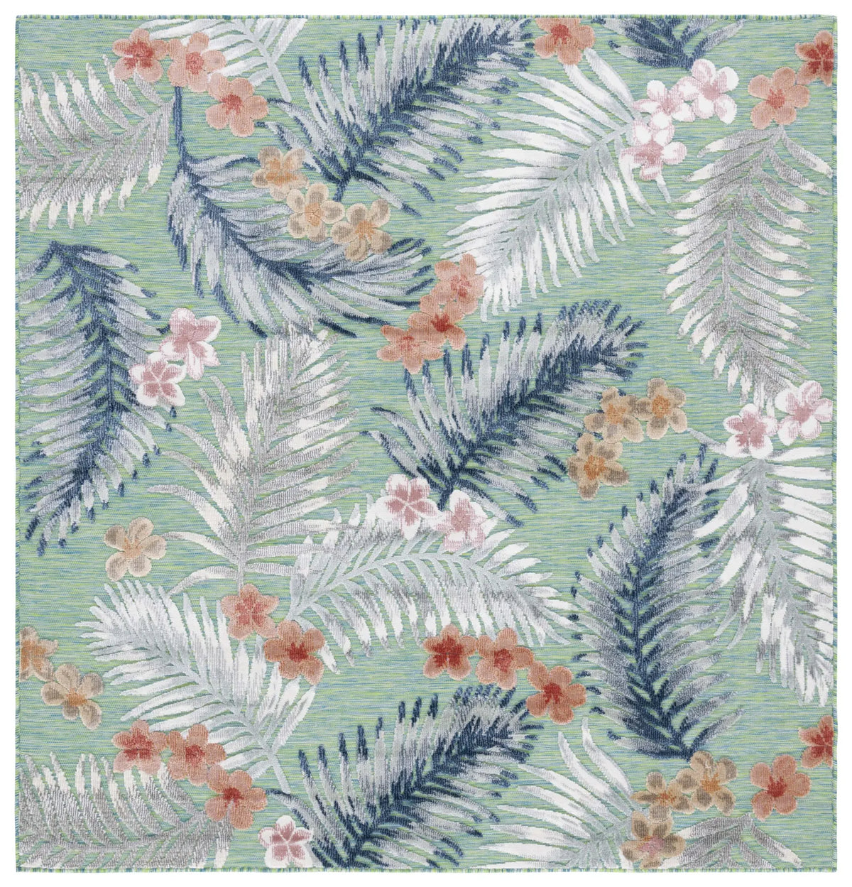 Safavieh Cabana 6'-5" x 6'-5" Rug in Green / Navy