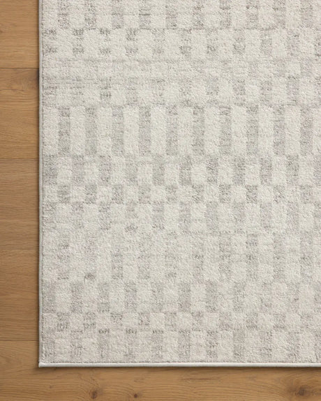 Loloi Kamala Kam-05 Ivory/Grey Rug - corner on wood