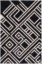 Safavieh Studio Leather 4'-0" x 6'-0" Rug in Black / Ivory