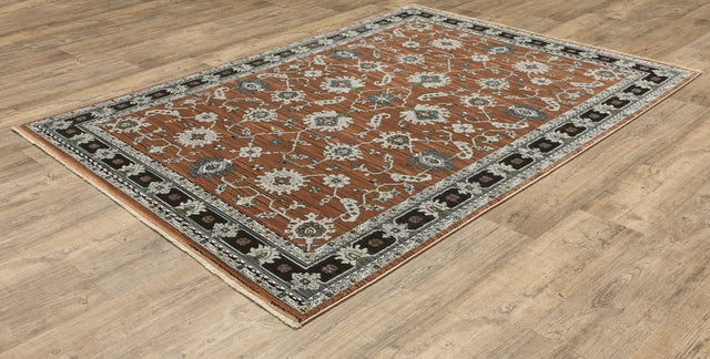 Oriental Weavers Sphinx KEIRA KEI05 Rust Traditional Rugs - angle detail
