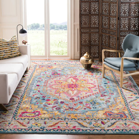 Safavieh Phoenix 100 10'-0" x 14'-0" Rug in Turquoise / Beige