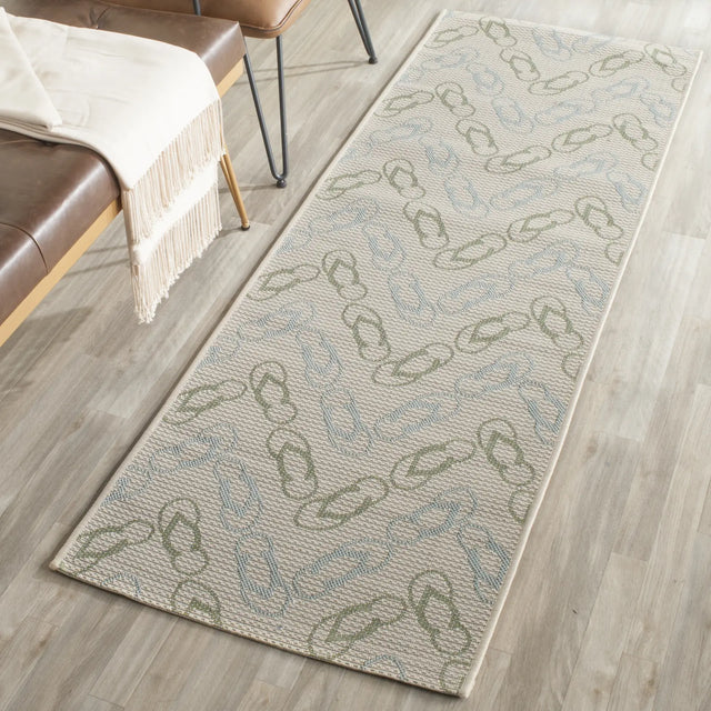 Safavieh Courtyard 2'-3" x 6'-7" Rug in Beige / Aqua