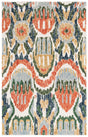Safavieh Ikat 4'-0" x 6'-0" Rug in Green / Rust