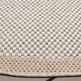 Safavieh Sisal All-Weather 6'-7" x 6'-7" Rug in Ivory / Aqua Orange
