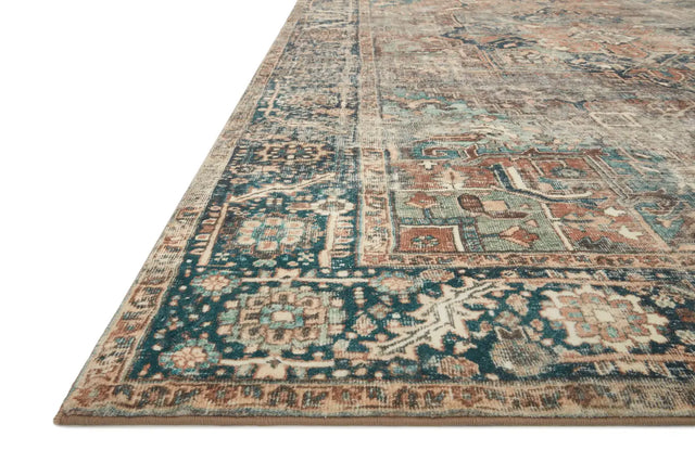 Loloi Margot Mat-02 Terracotta/Lagoon Rugs - rug corner