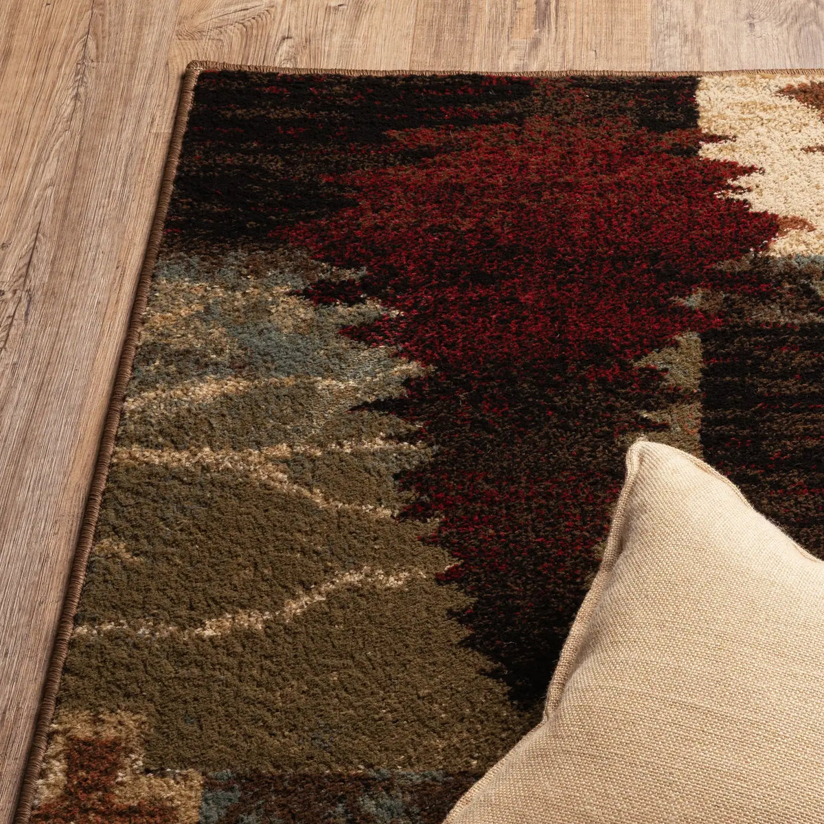 Oriental Weavers Sphinx Woodlands 9649A Brown / Rust Rugs - corner detail