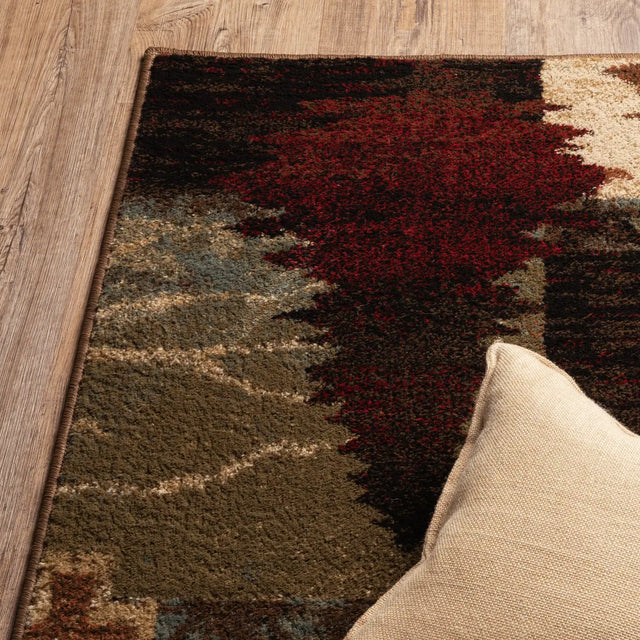 Oriental Weavers Sphinx Woodlands 9649A Brown / Rust Rugs - corner detail