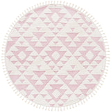 Safavieh Moroccan Tassel Shag 5'-3" x 5'-3" Rug in Ivory / Pink