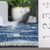 Safavieh Courtyard 4'-0" x 5'-7" Rug in Navy / Aqua